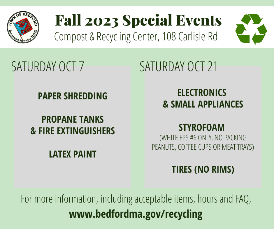 Fall 2023 Recycle Events