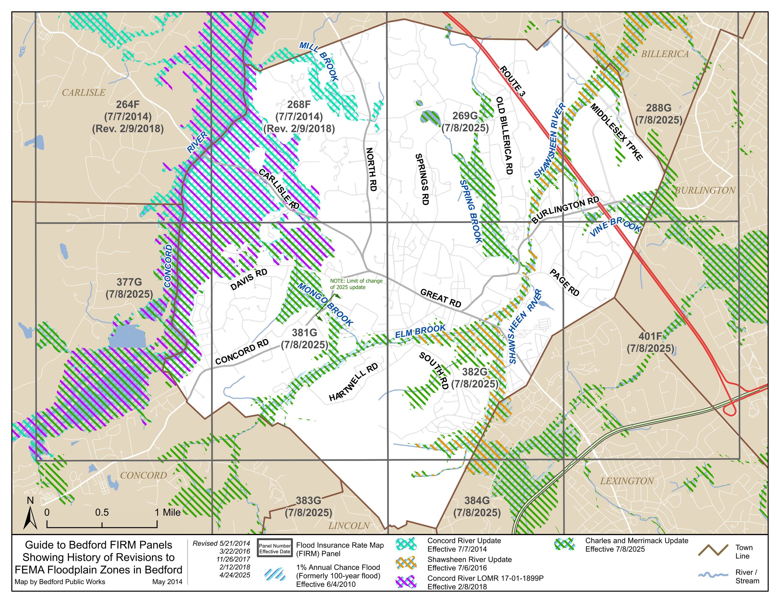 Town FIRM Panels With Areas of Update - REV2025-04